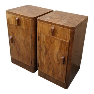 Vintage Art Deco Nightstands Need Refinishing - a Pair For Sale