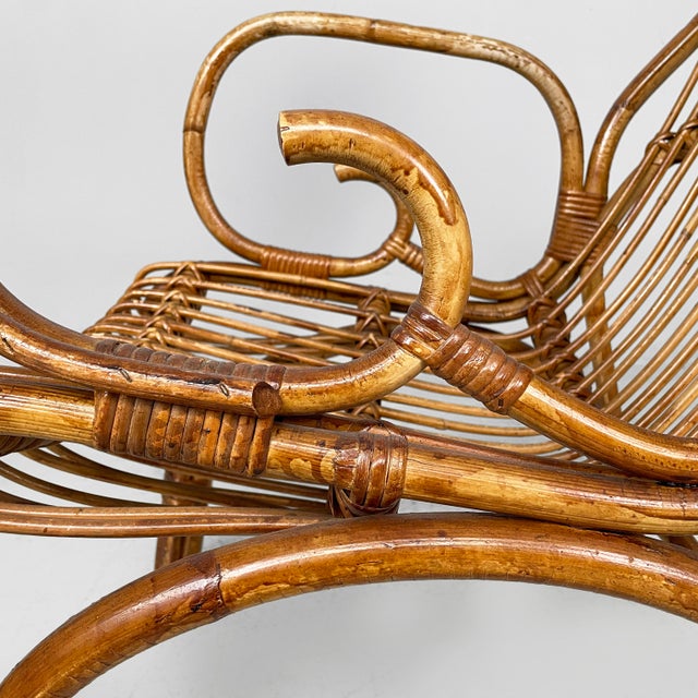 Mid-Century Modern Italian Armchairs in Rattan, 1960s, Set of 3 For Sale - Image 12 of 18
