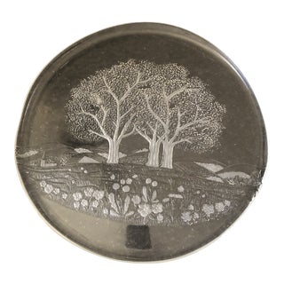 Vintage Figurative Hand Blown Glass Tree Serving Plate For Sale