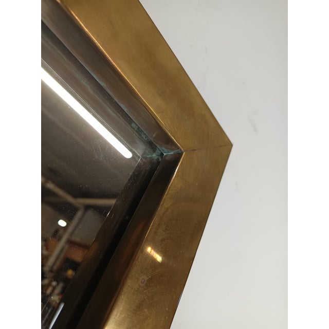 Metal Vintage Brass Mirror, 1970s For Sale - Image 7 of 15