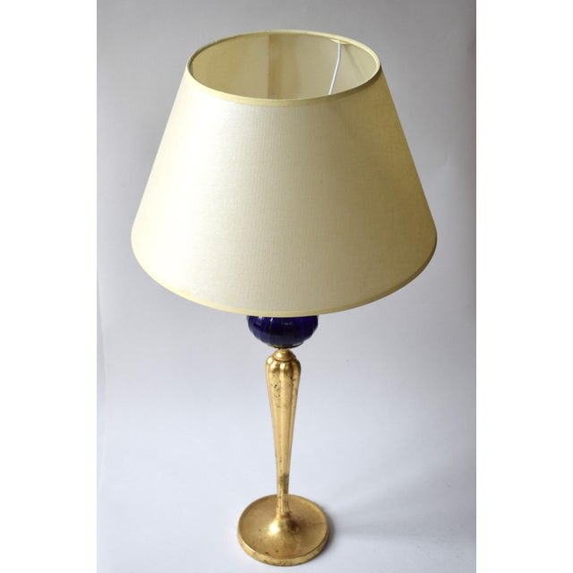 Goldleaf-Plated Table Lamp, Italy, 1960s For Sale - Image 4 of 8