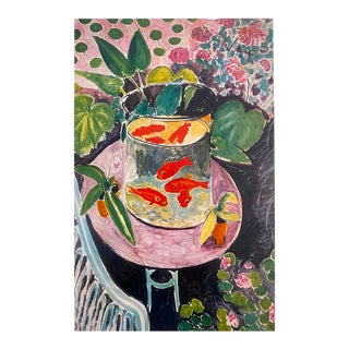 Henri Matisse Vintage 1981 First Edition Postimpressionist Lithograph Print " Goldfish " 1911 For Sale