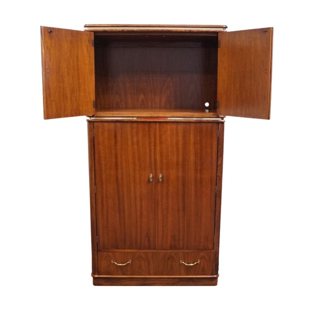 Late 20th Century Thomasville Furniture Agenda Collection Solid Walnut MCM Mid Century Modern 40" Armoire 23411-340 For Sale - Image 5 of 14