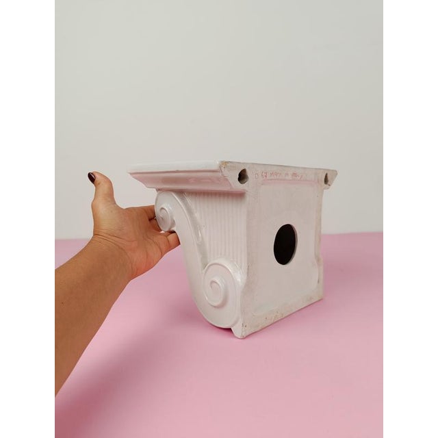 Post-Modern Ceramic Shelf in the shape of a Half Greek Ionic Capital, Italy, 1970s For Sale - Image 9 of 18