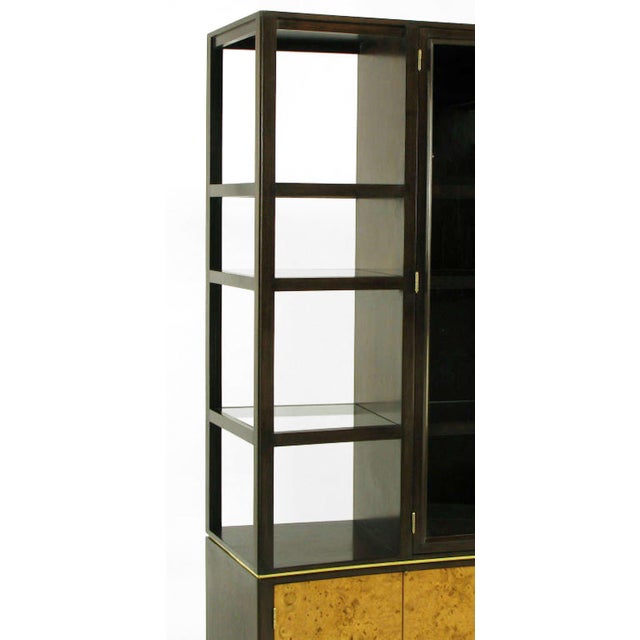 Wood Edward Wormley Walnut & Olive Ash Burl Tall Cabinet for Dunbar For Sale - Image 7 of 11