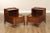 High Quality American Made Vintage Pair of Two-Tier Walnut Lamp Tables, Each with Single Dovetailed Drawer and Brass Hardware