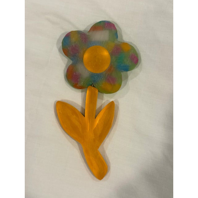 American Kaso Giant Lucite Flower Pin For Sale - Image 3 of 7