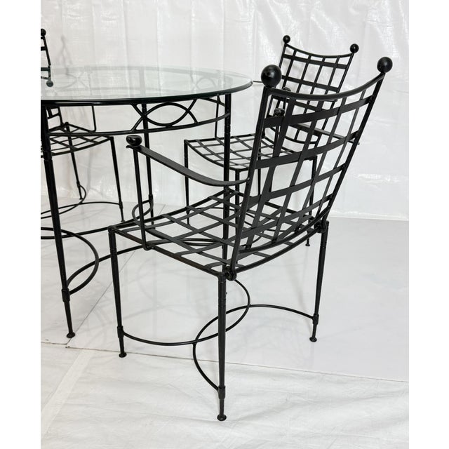 Mario Papperzini for Janus Et Cie Iron Outdoor Dining Set, Table & 4 Chairs, Attributed For Sale - Image 11 of 18
