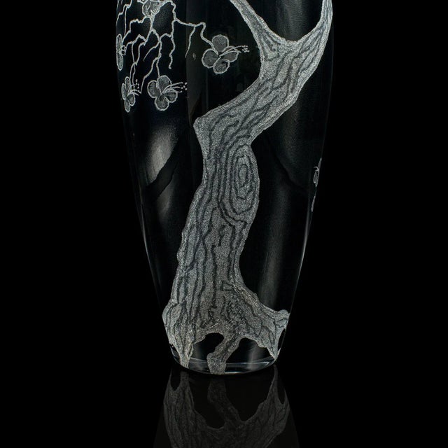Glass 1970's Tall Vintage Stem Vase For Sale - Image 7 of 9