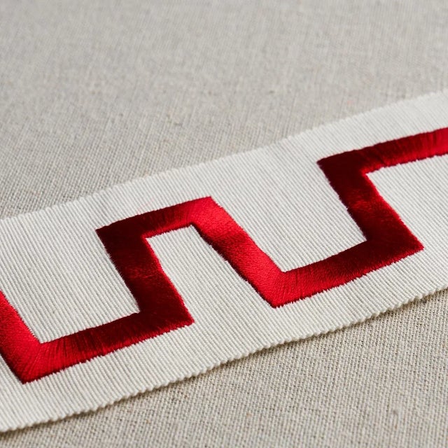 Schumacher Sample - Schumacher X David Kaihoi Corbu Tape in Red For Sale - Image 4 of 5