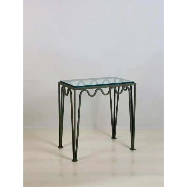 Méandre' Verdigris and Glass Night Stand by Design Frères For Sale In Los Angeles - Image 6 of 8