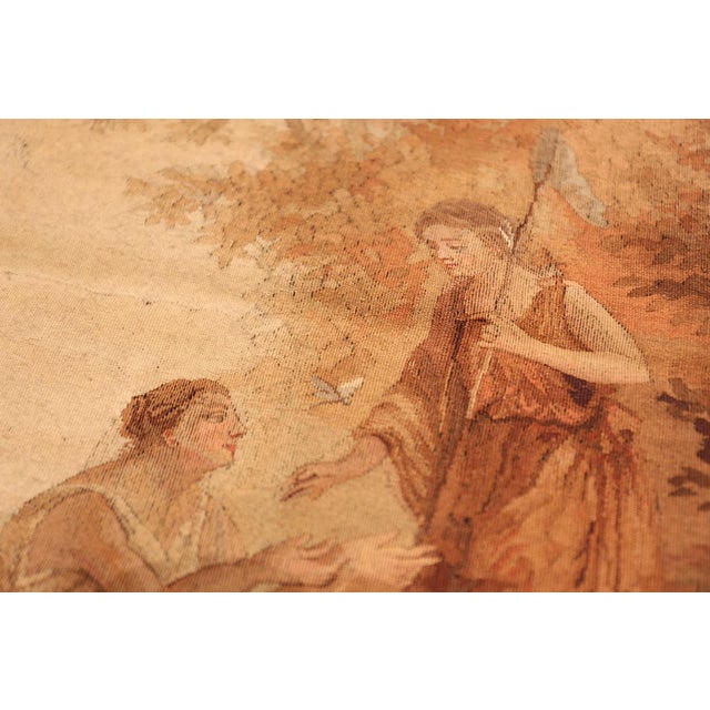 French Nazmiyal Collection Antique Small Romantic French Tapestry For Sale - Image 3 of 5