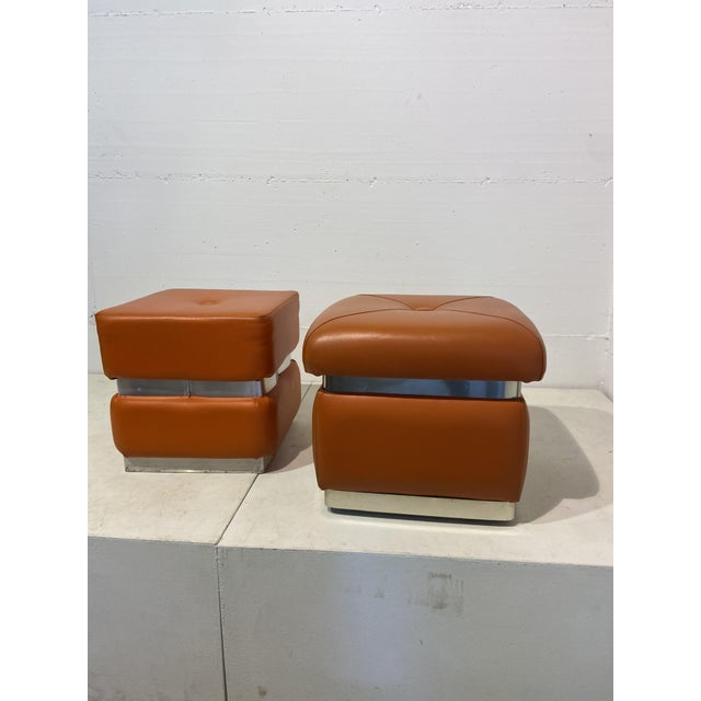 one of the two poufs measures cm.45 x 45 height cm.39 I have official proof of authenticity such as vintage catalogs,...