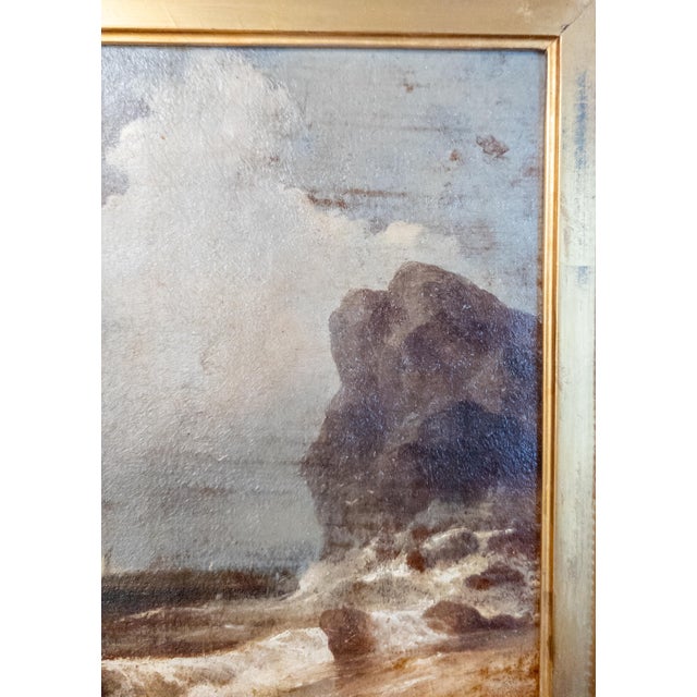 Gold 18th Century European Seascape Painting in Gold Cove Frame For Sale - Image 8 of 12
