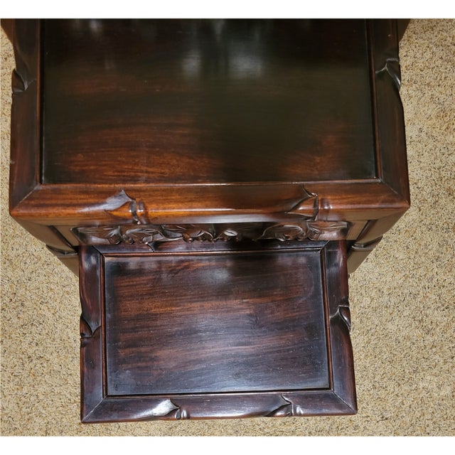 Late 19th Century Antique Carved Chinese Rosewood Four Nesting Tables For Sale - Image 5 of 11