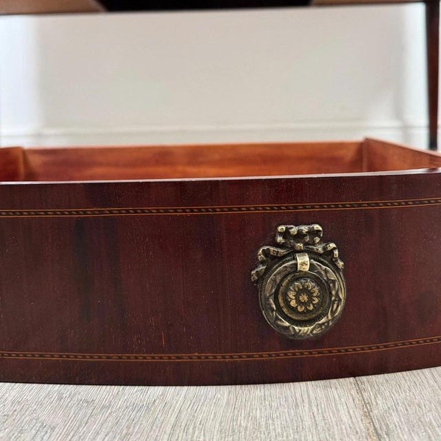 Antique English Edwardian Mahogany Writing Table, 1900s For Sale - Image 12 of 13