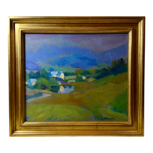 1960s Larry Horowitz Pond in a Fog Oil on Canvas Painting