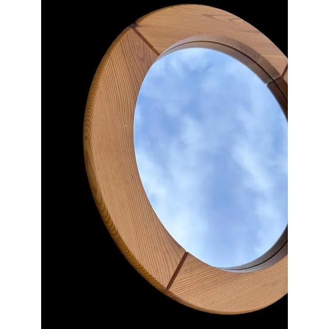 Brutalist Elm Mirror from Glasmaster, 1970s For Sale - Image 4 of 8