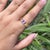 Art Deco 2.03 Carat Rainbow Sapphire & Diamond 14k Gold Band Ring Size 7 For Sale - Image 3 of 15