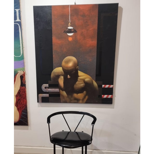 Roberto Nezzi, Nude Man, Mixed Media on Canvas, 2000 For Sale - Image 4 of 9