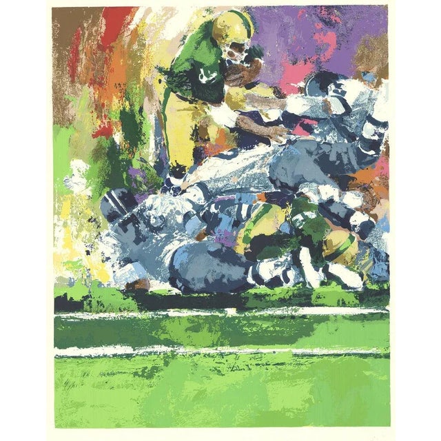Contemporary 1977 Wayland Moore 'Quarterback Sneak' Contemporary Red,Green,Purple USA Serigraph For Sale - Image 3 of 3