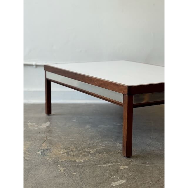 1970s 1970's Walnut, Laminate & Chrome Coffee Table For Sale - Image 5 of 12