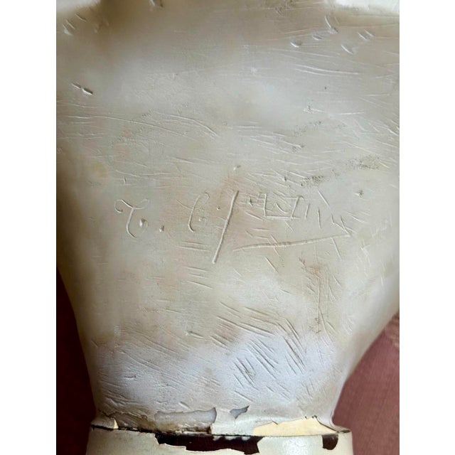 Antique Italian Carved Alabaster Female Bust, Aldolfo Cipriani For Sale In New York - Image 6 of 9