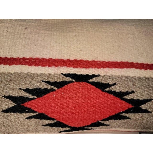 Mid 20th Century Hand Woven Bolster Pillows Red Backing - A Pair For Sale - Image 4 of 6