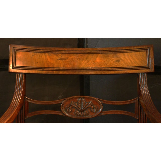 Brown C. 1795 Sheraton Design Set of 8 English Dining Chairs For Sale - Image 8 of 9