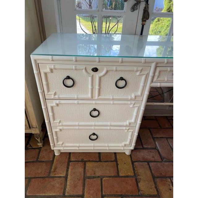 Drexel Kensington Faux Bamboo Desk For Sale - Image 9 of 18