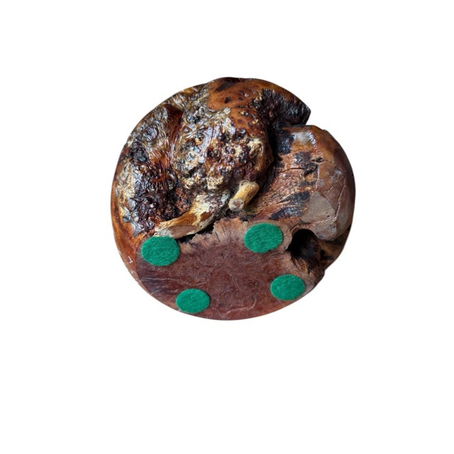 Vintage Brutalist Burlwood Hand Turned Sculpture Art Vase Decor For Sale - Image 11 of 12