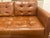 Revelation Mid-Century Modern Style Tufted Saddle Brown Leather Sofa For Sale - Image 4 of 5