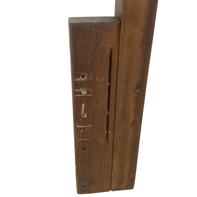 Mid-Century Walnut Headboard, Vintage Full/Queen, Woven Center Panel For Sale - Image 11 of 12