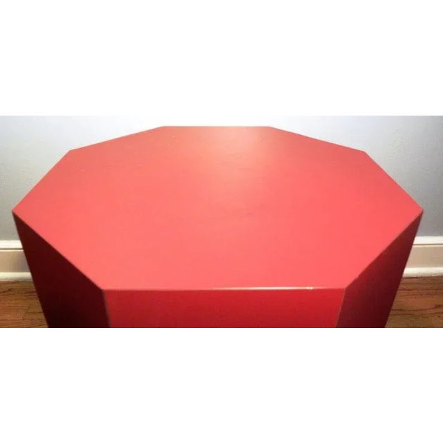 Vintage Modern Burnt Orange Octagonal Table For Sale - Image 4 of 6