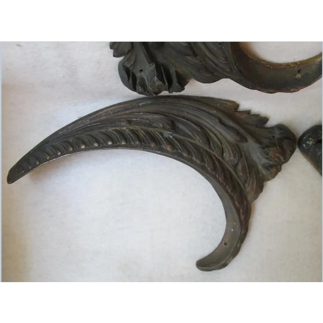 4 19thC Antique Bronze Architectural Elements, Acanthus Leaves For Sale - Image 4 of 7