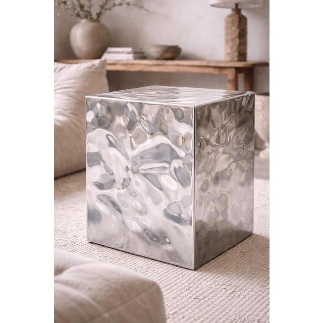 Aura Sculptural Metal Pedestal by Veliento For Sale - Image 6 of 8