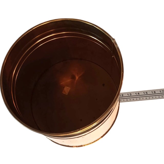 Gold Vintage Brass Planter With Copper Band Made in Ireland 10.5" X 11.75" For Sale - Image 8 of 13