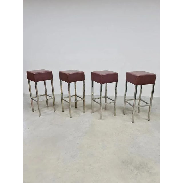 1970s Vintage Chrome Bar Stools, 1970s, Set of 4 For Sale - Image 5 of 5