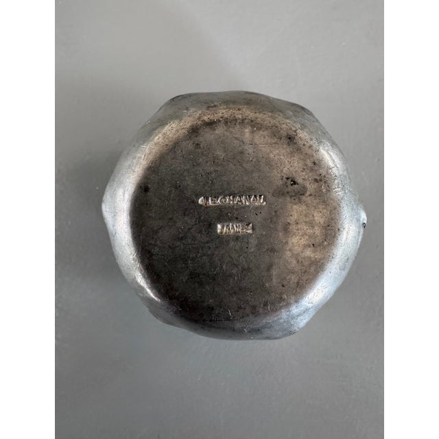 Silver 1920s Art Deco French A. E. Chanal Pewter Salt Cellars - Set of 6 For Sale - Image 8 of 8