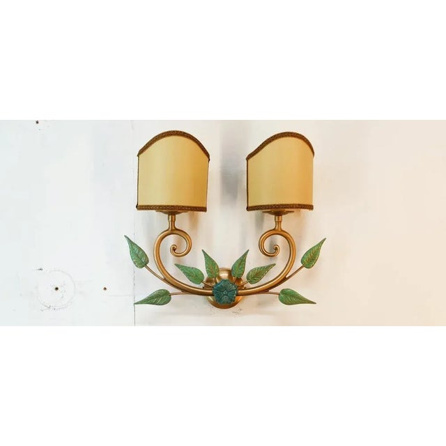 Brass and Vellum Wall Sconce For Sale - Image 4 of 9
