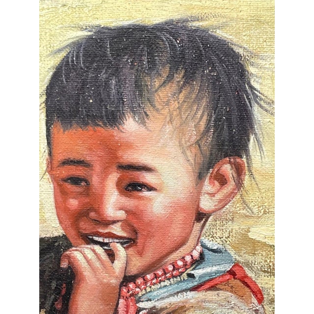 Chinese School Early 21st Century – Highland Child – Signed Oil Portrait, Possibly Lin Shusen For Sale - Image 13 of 14