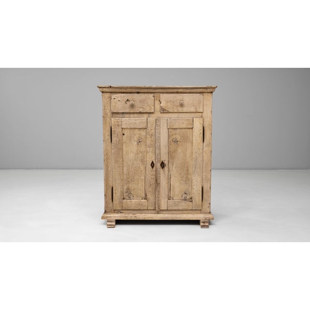 Wood 19th Century German Oak Buffet With Two Drawers For Sale - Image 7 of 18