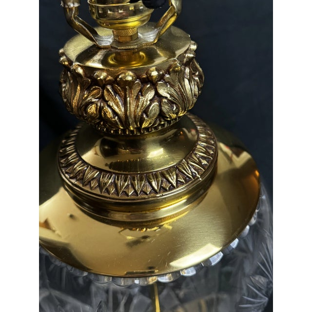 1970s Tall Cut Glass Table Lamp For Sale In Houston - Image 6 of 8