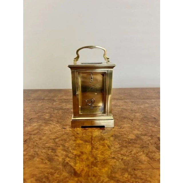 Late 19th Century Large Victorian Brass Carriage Clock, 1880s For Sale - Image 5 of 7
