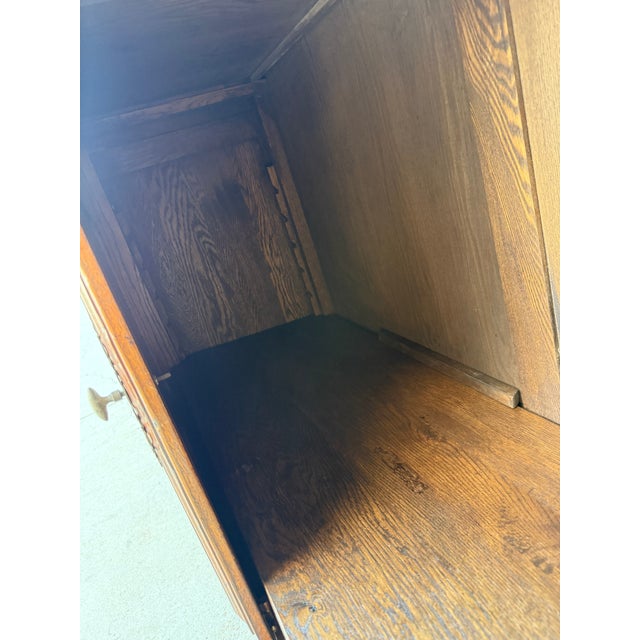 Antique Carved Hardwood Buffet, Circa 1900+ French Style Carved Buffet Material - Oak Hardwood Featuring- Ribbon & Flower...