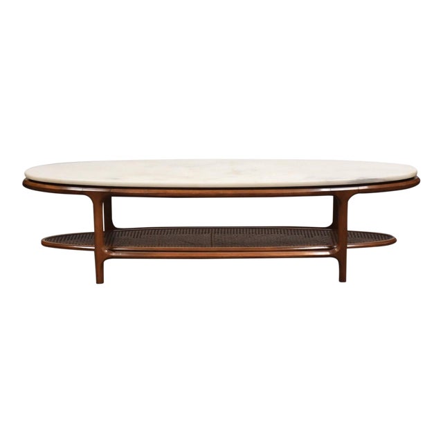 Walnut And Marble Mid Century Coffee Table Chairish