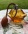 Amber 1930s Art Deco Czech Bohemian Cut Amber Glass Dresser/ Vanity Set - 3 Piece Set For Sale - Image 8 of 10