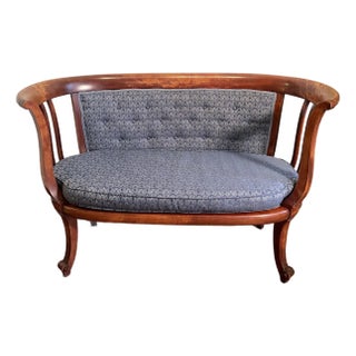 Antique Early 20th Century Regency Revival Mahogany Settee Bench For Sale