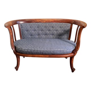 Vintage Early 20th Century Regency Revival Mahogany Settee. For Sale