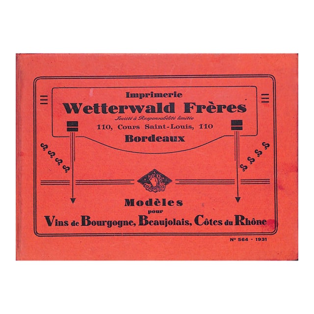 "Imprimerie Wetterwald Freres" 1931 For Sale